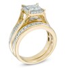 Thumbnail Image 1 of Previously Owned - 1.50 CT. T.W. Quad Princess-Cut Diamond Frame Bridal Set in 14K Gold