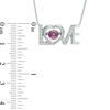 Thumbnail Image 1 of Previously Owned - Unstoppable Love™  Lab-Created Pink and White Sapphire "LOVE" Heart Necklace in Sterling Silver - 17"