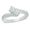 Thumbnail Image 1 of Previously Owned - Ever Us™ 0.50 CT. T.W. Two-Stone Diamond Bypass Ring in 14K White Gold