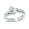 Thumbnail Image 4 of Previously Owned - Ever Us™ 0.50 CT. T.W. Two-Stone Diamond Bypass Ring in 14K White Gold