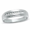 Thumbnail Image 0 of Previously Owned - Men's 0.10 CT. T.W. Diamond Wedding Band in 10K White Gold