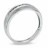 Thumbnail Image 1 of Previously Owned - Men's 0.10 CT. T.W. Diamond Wedding Band in 10K White Gold