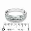 Thumbnail Image 2 of Previously Owned - Men's 0.10 CT. T.W. Diamond Wedding Band in 10K White Gold