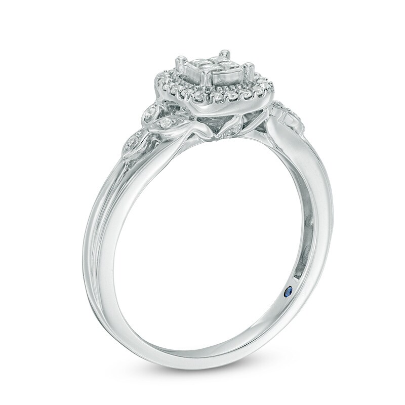 Previously Owned - Cherished Promise Collection™ 0.25 CT. T.W. Quad Princess-Cut Diamond Ring 10K White Gold