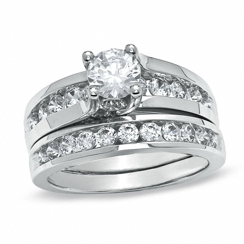 Previously Owned - 2.00 CT. T.W. Diamond Bridal Set in 14K White Gold