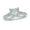 Thumbnail Image 1 of Previously Owned -  0.82 CT. T.W. Diamond Frame Engagement Ring in 14K White Gold (I/I1)