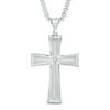 Thumbnail Image 0 of Previously Owned - Men's Diamond Accent Cross Pendant in Stainless Steel - 24"