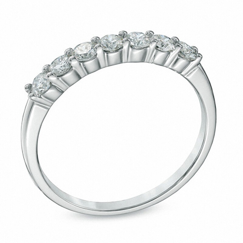 Main Image 2 of Previously Owned - 0.50 CT. T.W.  Diamond Seven Stone Anniversary Band in 14K White Gold