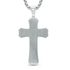 Previously Owned - Men's Gothic-Style Cross Pendant with Black Carbon Fibre in Stainless Steel - 24"