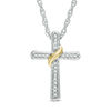 Previously Owned - Diamond Accent Wrap Around Cross Pendant in 10K Two-Tone Gold