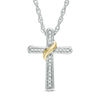 Thumbnail Image 0 of Previously Owned - Diamond Accent Wrap Around Cross Pendant in 10K Two-Tone Gold