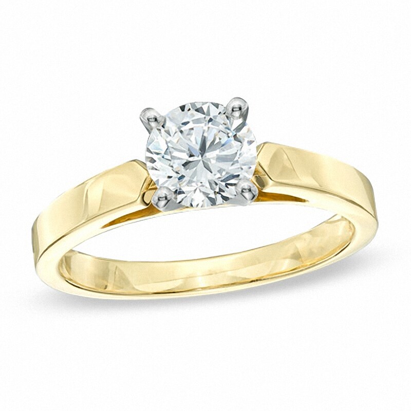 Main Image 1 of Previously Owned - 1.00 CT. Diamond Solitaire Crown Royal Engagement Ring in 14K Gold (J/I2)