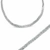 Thumbnail Image 1 of Previously Owned - Sterling Silver 7.0mm Herringbone Necklace and Bracelet Set