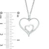 Thumbnail Image 2 of Previously Owned - 0.05 CT. T.W. Diamond Double Heart Pendant in Sterling Silver
