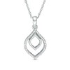 Thumbnail Image 1 of Previously Owned - 0.05 CT. T.W. Diamond Open Double Teardrop Pendant in Sterling Silver