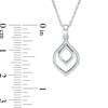 Thumbnail Image 2 of Previously Owned - 0.05 CT. T.W. Diamond Open Double Teardrop Pendant in Sterling Silver