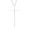 Previously Owned - Diamond Accent Elongated Cross Pendant in Sterling Silver - 16"