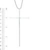 Thumbnail Image 1 of Previously Owned - Diamond Accent Elongated Cross Pendant in Sterling Silver - 16"
