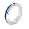 Thumbnail Image 1 of Previously Owned - Love and Pride™ 0.10 CT. Diamond Solitaire Rainbow Anniversary Band in Anodized Titanium