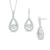 Thumbnail Image 0 of Previously Owned - Unstoppable Love™  Diamond Accent Pear-Shaped Earrings and Pendant Set in Sterling Silver
