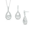 Thumbnail Image 1 of Previously Owned - Unstoppable Love™  Diamond Accent Pear-Shaped Earrings and Pendant Set in Sterling Silver