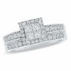 Thumbnail Image 0 of Previously Owned - 1.00 CT. T.W. Princess-Cut Quad Diamond Bridal Set in 14K White Gold