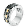 Thumbnail Image 1 of Previously Owned - Men's Black Sapphire Band in Sterling Silver and 10K Gold