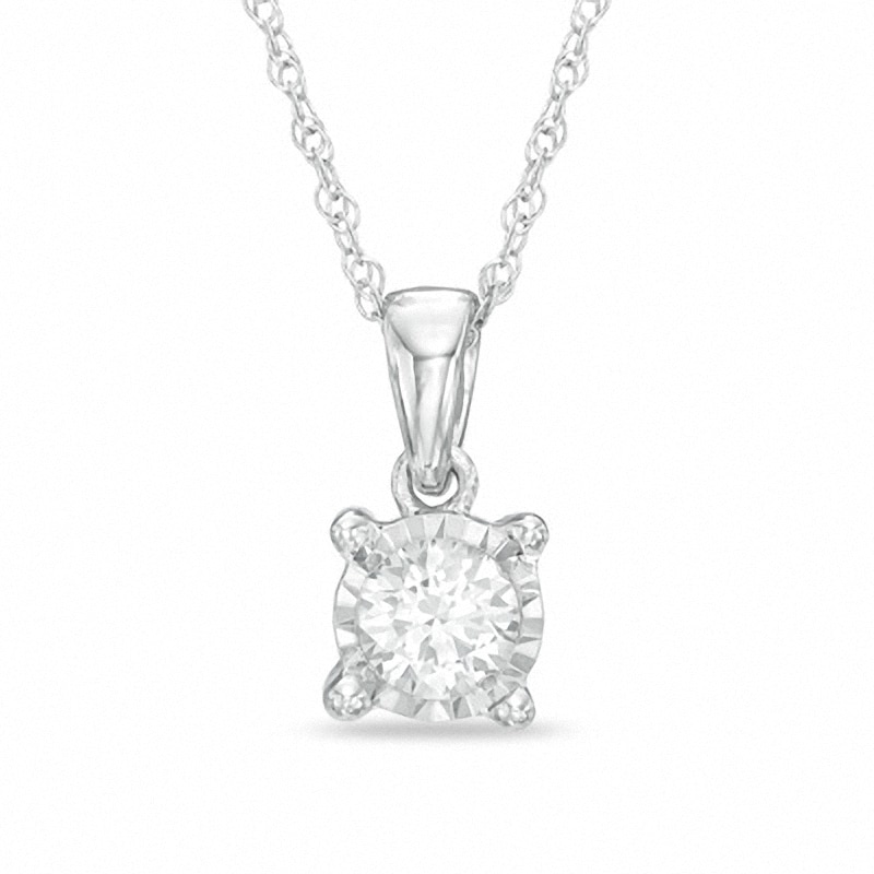 Previously Owned - 0.25 CT. Diamond Solitaire Pendant in 10K White Gold
