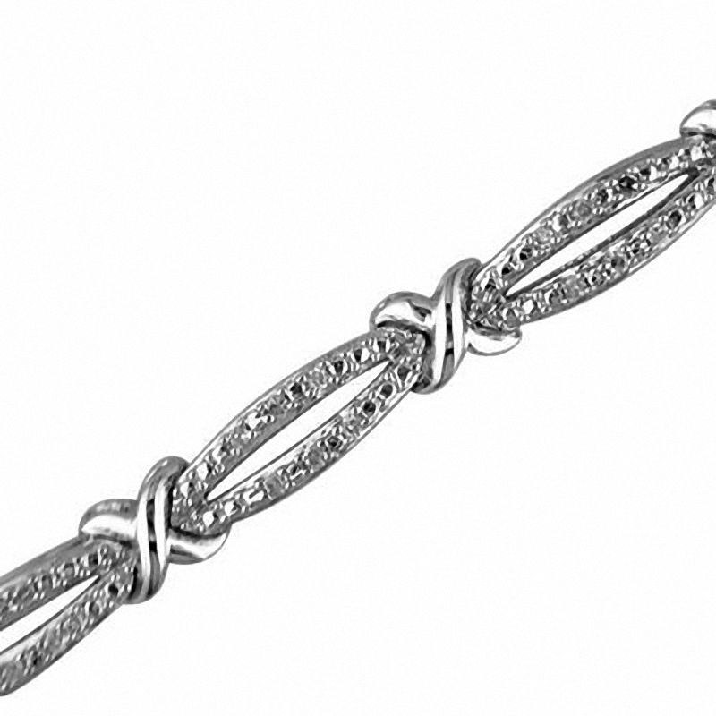 Previously Owned - 0.25 CT. T.W. Diamond "X" Bracelet in Sterling Silver|Peoples Jewellers