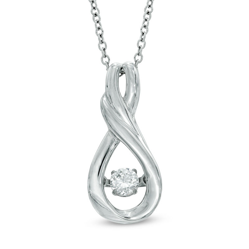 Main Image 1 of Previously Owned - Unstoppable Love™  0.14 CT.   Diamond Infinity Pendant in 10K White Gold (I/I2)