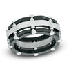 Thumbnail Image 1 of Previously Owned - Men's 9.0mm Riveted Comfort Fit Wedding Band in Two-Tone Stainless Steel