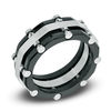Thumbnail Image 2 of Previously Owned - Men's 9.0mm Riveted Comfort Fit Wedding Band in Two-Tone Stainless Steel