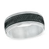 Thumbnail Image 0 of Previously Owned - Men's 8.0mm Faceted Comfort Fit Wedding Band in Sterling Silver