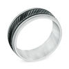 Thumbnail Image 1 of Previously Owned - Men's 8.0mm Faceted Comfort Fit Wedding Band in Sterling Silver