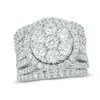 Thumbnail Image 1 of Previously Owned - 5.00 CT. T.W. Composite Diamond Frame Multi-Row Three Piece Bridal Set in 14K White Gold