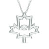 Previously Owned - Unstoppable Love™ 0.10 CT.  Canadian Diamond Maple Leaf Pendant in 10K White Gold (I/I2)