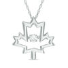 Thumbnail Image 0 of Previously Owned - Unstoppable Love™  0.10 CT.  Canadian Diamond Maple Leaf Pendant in 10K White Gold (I/I2)