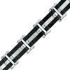 Thumbnail Image 0 of Previously Owned - Men's Wavy Link Bracelet in Stainless Steel and Black IP - 8.5"