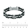 Thumbnail Image 1 of Previously Owned - Men's Wavy Link Bracelet in Stainless Steel and Black IP - 8.5"