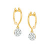 Thumbnail Image 1 of Previously Owned - 0.25 CT. T.W. Composite Diamond Drop Hoop Earrings in 10K Gold