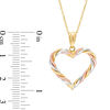 Previously Owned - Twisted Heart Outline Pendant in 10K Tri-Tone Gold