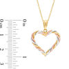 Thumbnail Image 1 of Previously Owned - Twisted Heart Outline Pendant in 10K Tri-Tone Gold