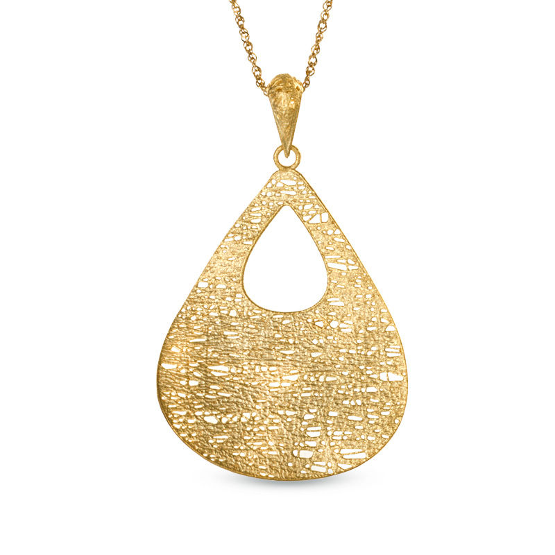 Previously Owned - Pear-Shaped Textured Wire Pendant in 10K Gold