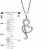 Previously Owned - Tender Voices® 0.05 CT. T.W. Diamond Cat with Heart Pendant in Sterling Silver
