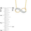 Thumbnail Image 2 of Previously Owned - 0.10 CT. T.W. Diamond Sideways Infinity Necklace in 10K Gold