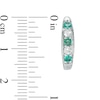 Thumbnail Image 1 of Previously Owned - Lab-Created Emerald and White Sapphire Hoop Earrings in Sterling Silver