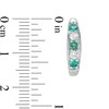 Thumbnail Image 2 of Previously Owned - Lab-Created Emerald and White Sapphire Hoop Earrings in Sterling Silver
