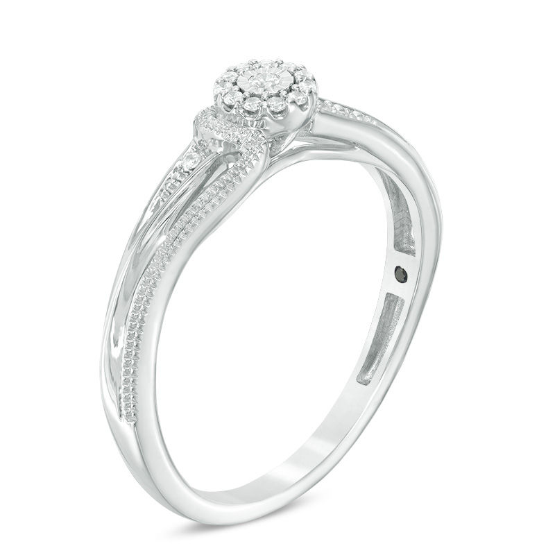 Main Image 2 of Previously Owned - Cherished Promise Collection™ 0.04 CT. T.W. Diamond Vintage-Style Promise Ring in Sterling Silver