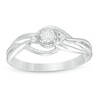 Thumbnail Image 0 of Previously Owned - 0.04 CT. T.W. Quad Princess-Cut Diamond Vintage-Style Promise Ring in Sterling Silver