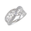Thumbnail Image 1 of Previously Owned - 0.10 CT. T.W. Diamond Scroll Ring in Sterling Silver